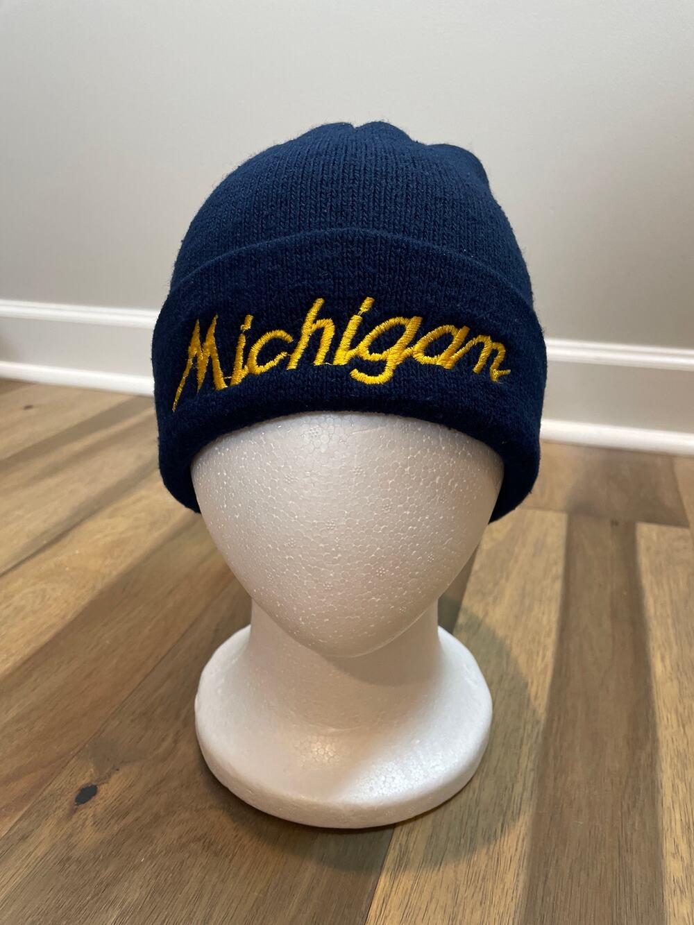 Michigan Wolverines Script Knit Beanie One Size Fleece Lined